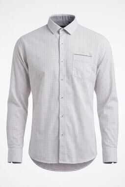 Impatient Wolves Men Large White Dobby Micro Dot Cotton Button Up Dress Shirt